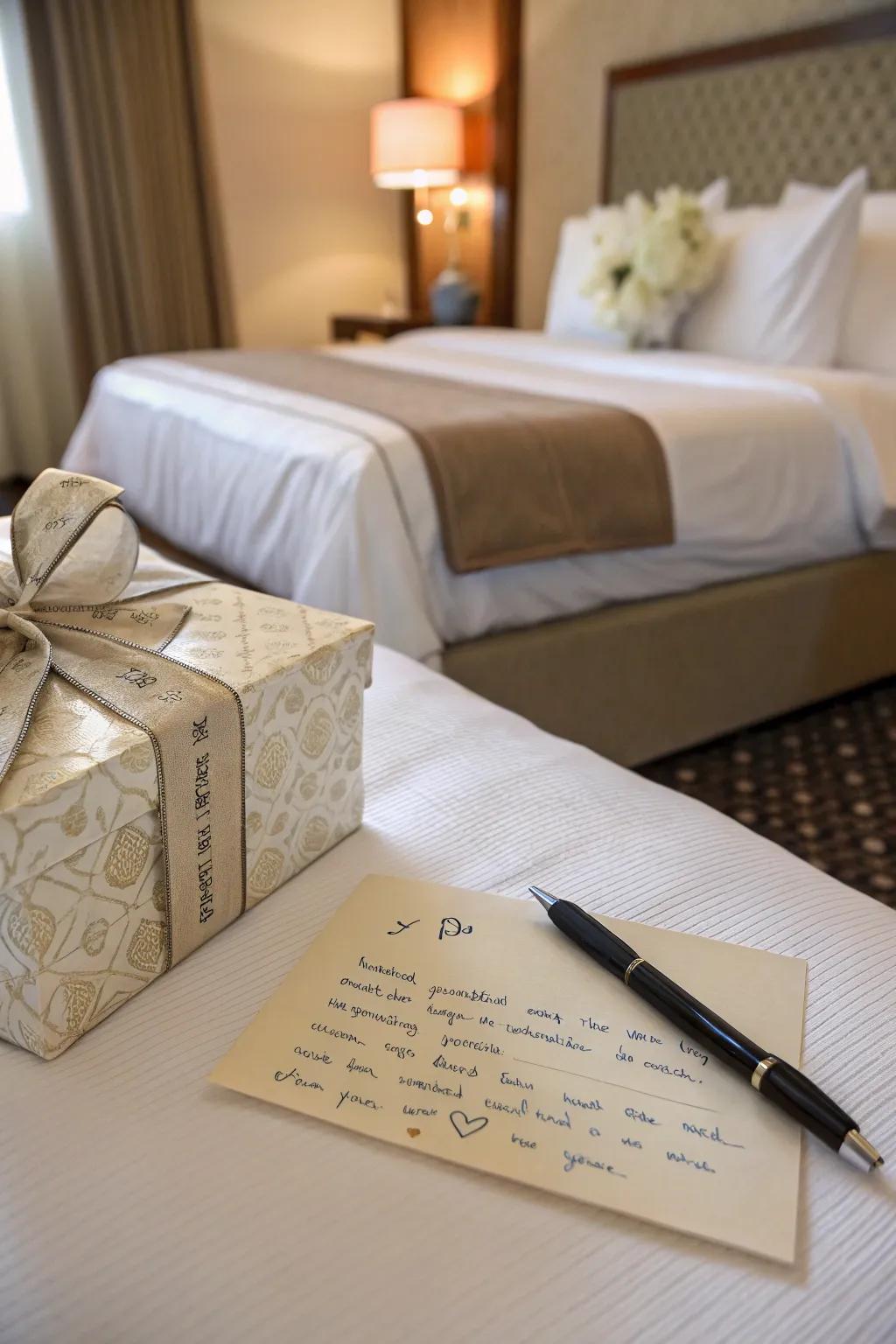 A surprise token adds a personal touch of love.