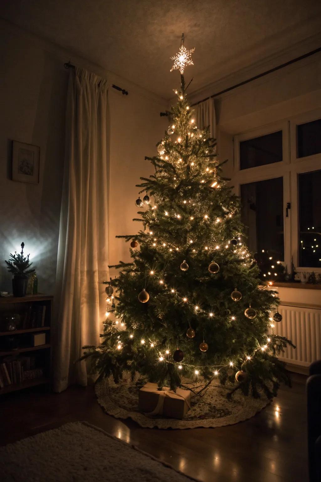 Whimsical fairy lights brings a magical glow.
