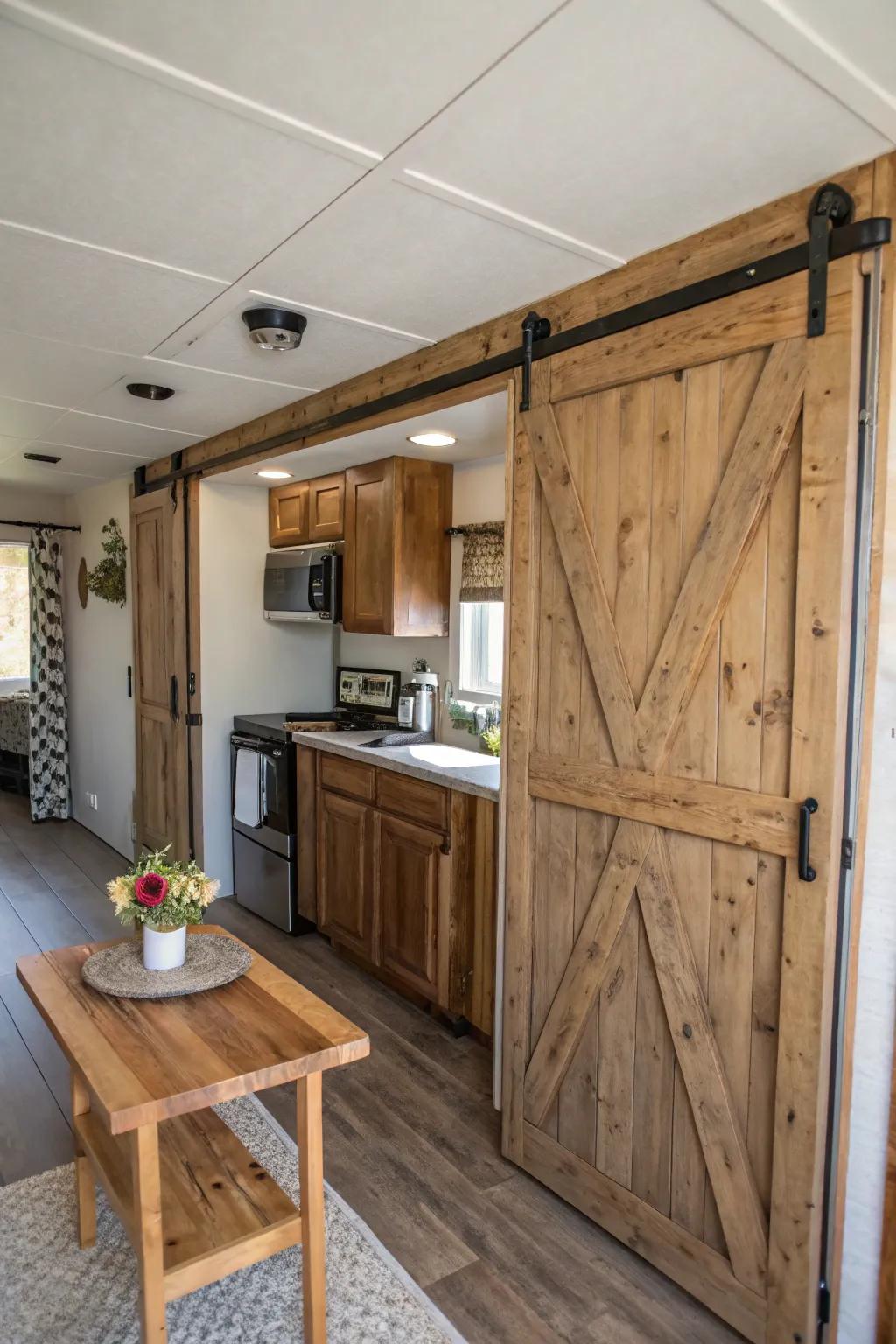 Combining function with charm in sliding barn doors.