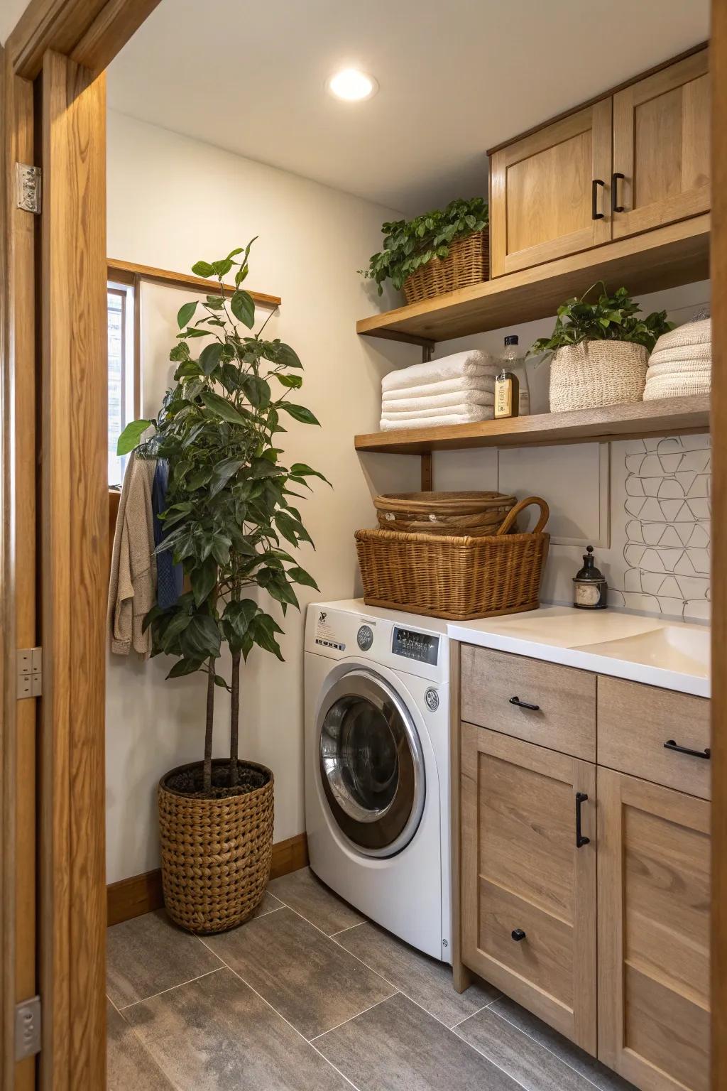 Components from the natural world infuse the space with both warmth and life.
