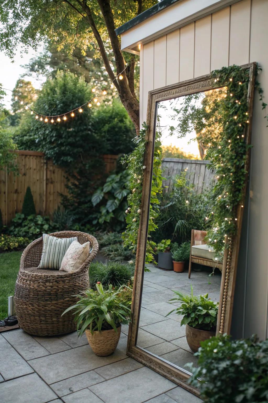 A mirror can render your small expanse feel larger and brighter.