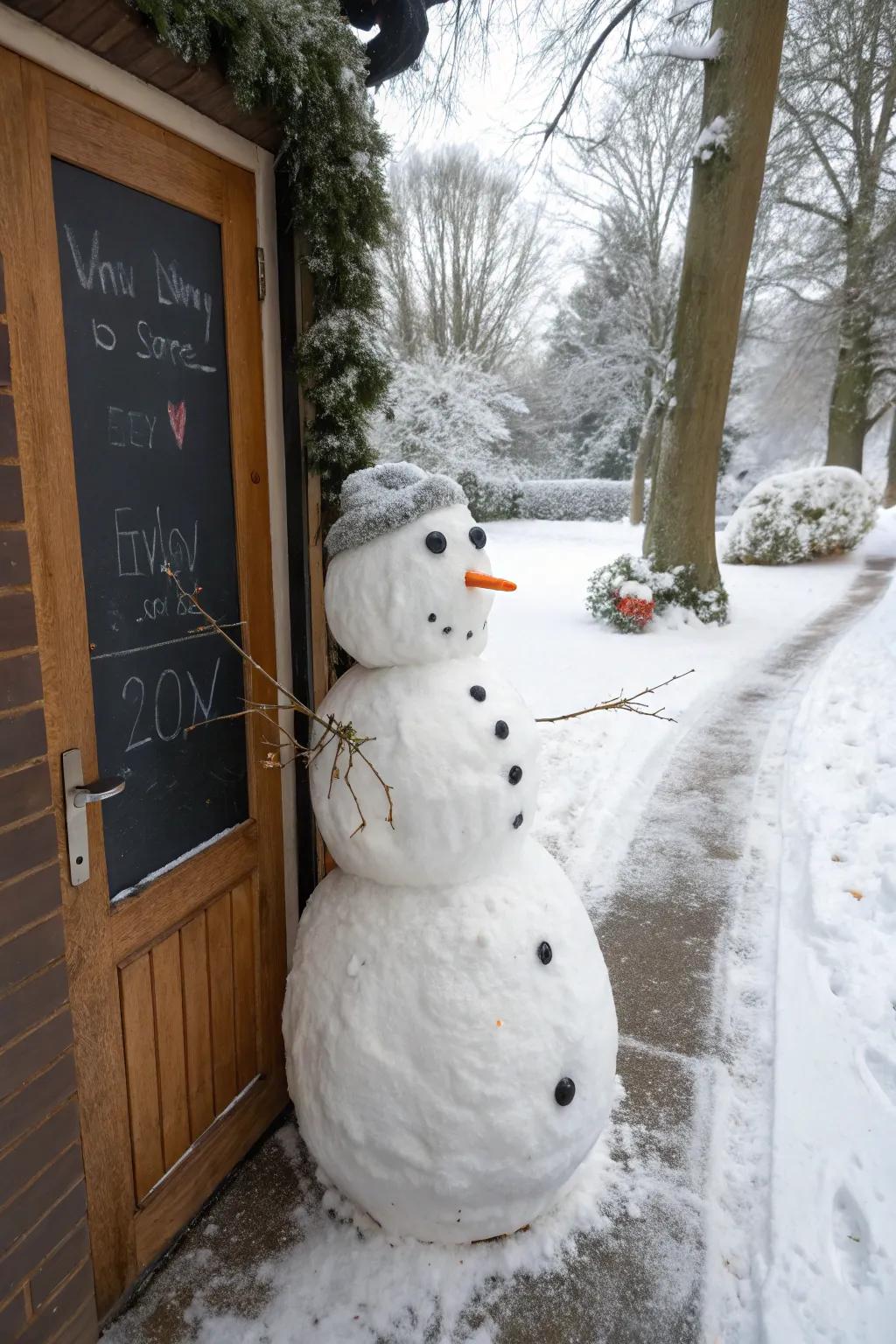 An interactive snowman permits visitors to relinquish cheerful communications.