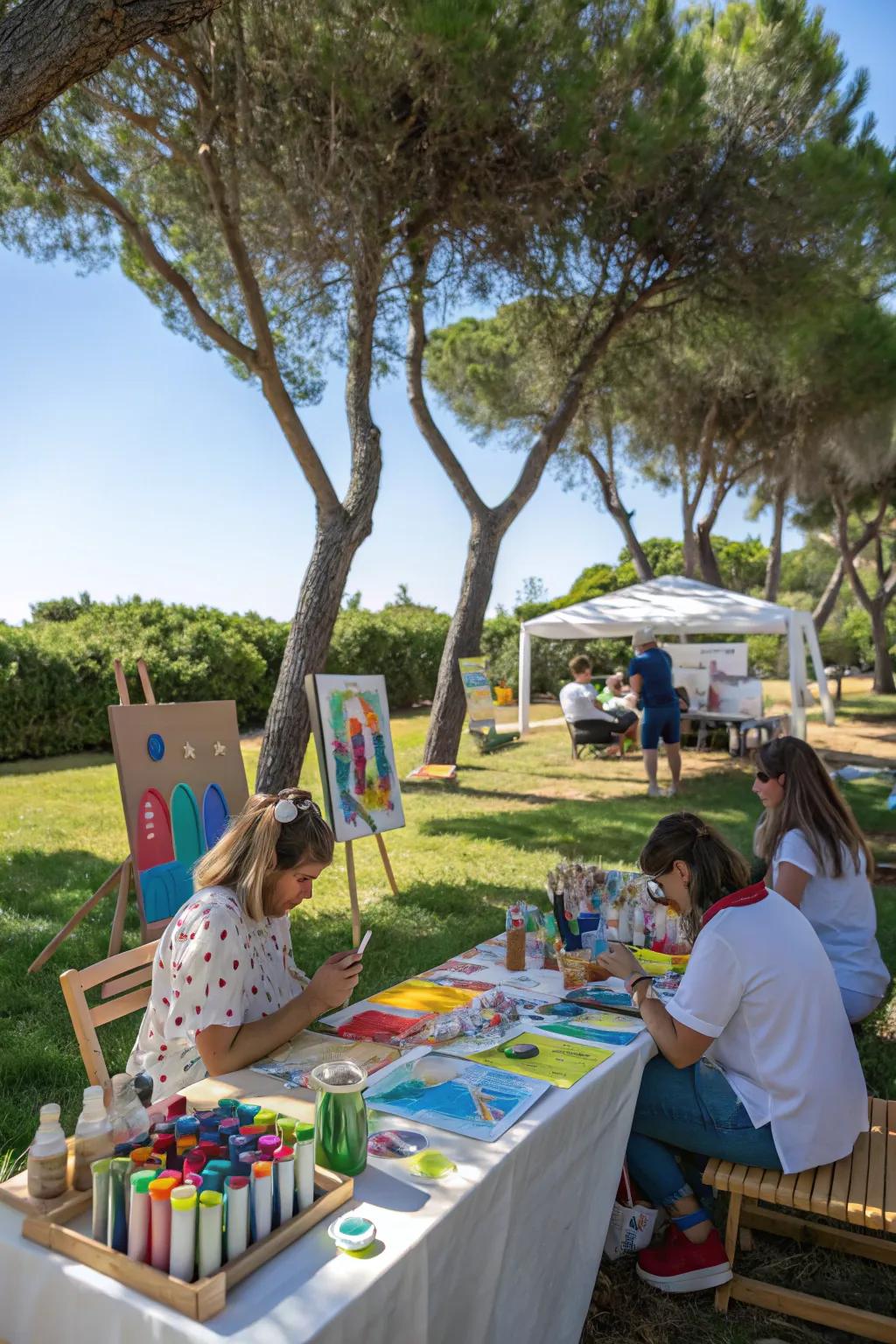 An imaginative picnic setting encouraging creativity and expression