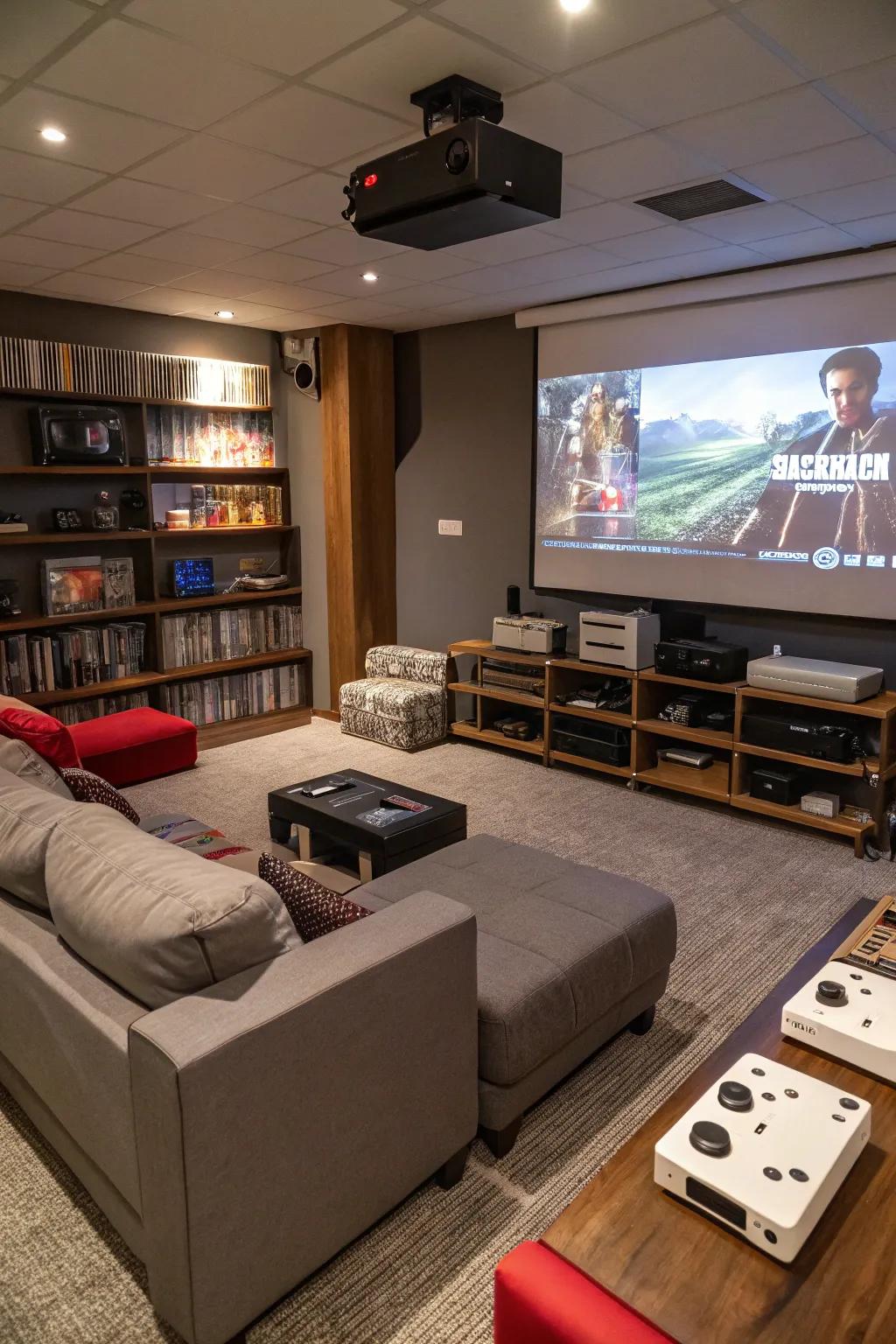 A projector provides an enhanced visual adventure.