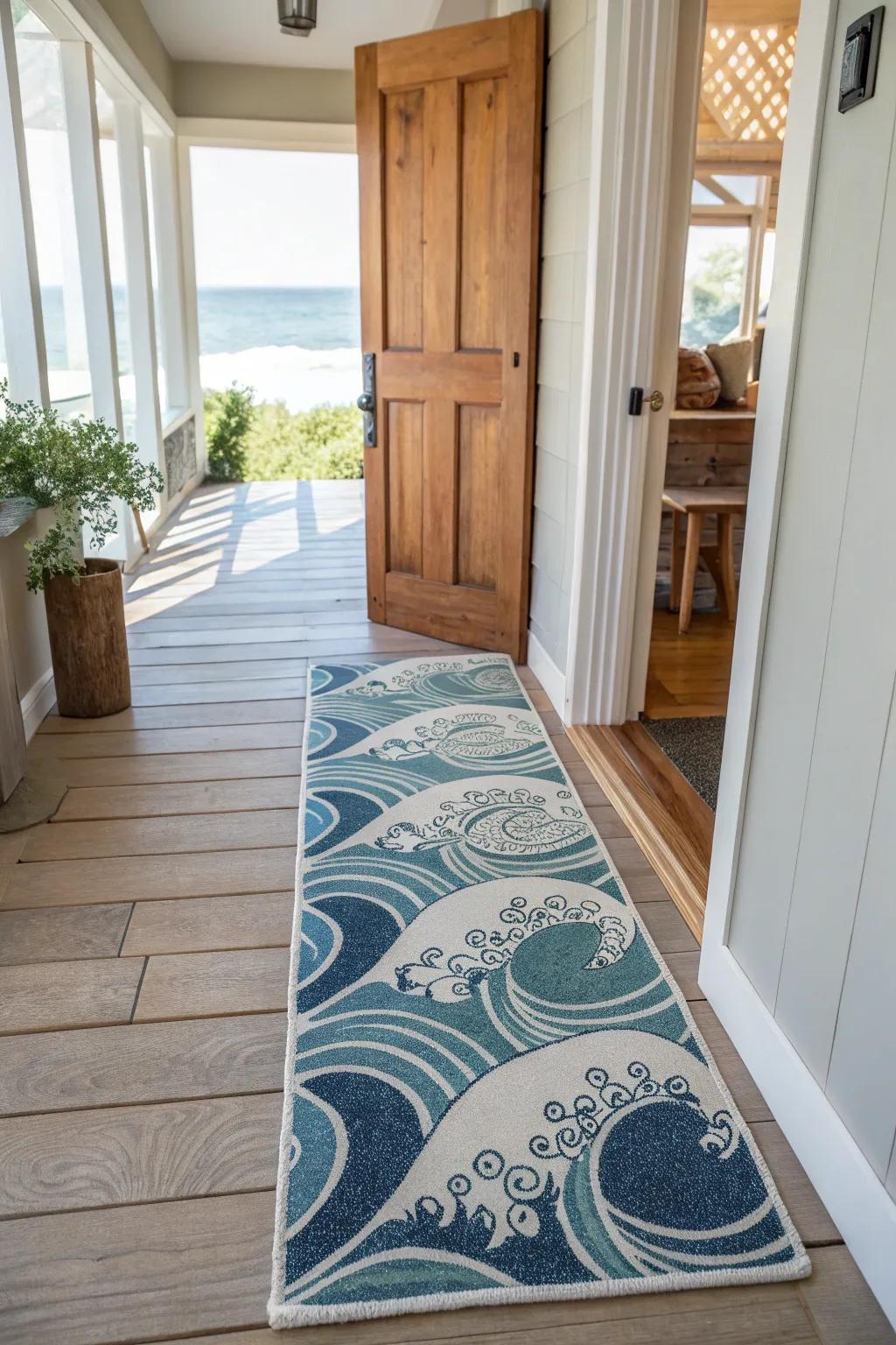 Bring the sea to your doorstep with oceanic floor covering designs.