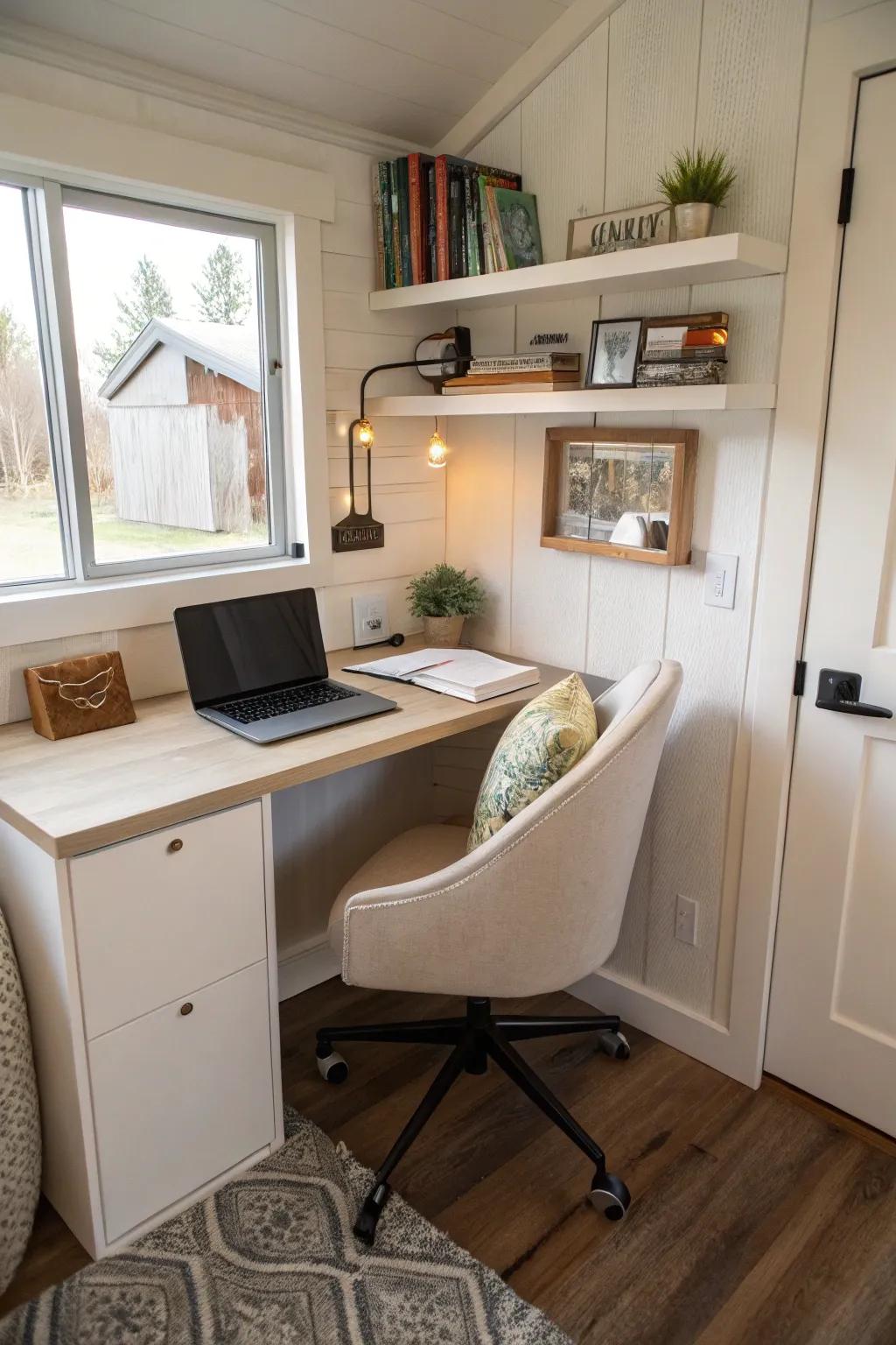 Proficient workspaces integrate seamlessly into diminutive dwellings.