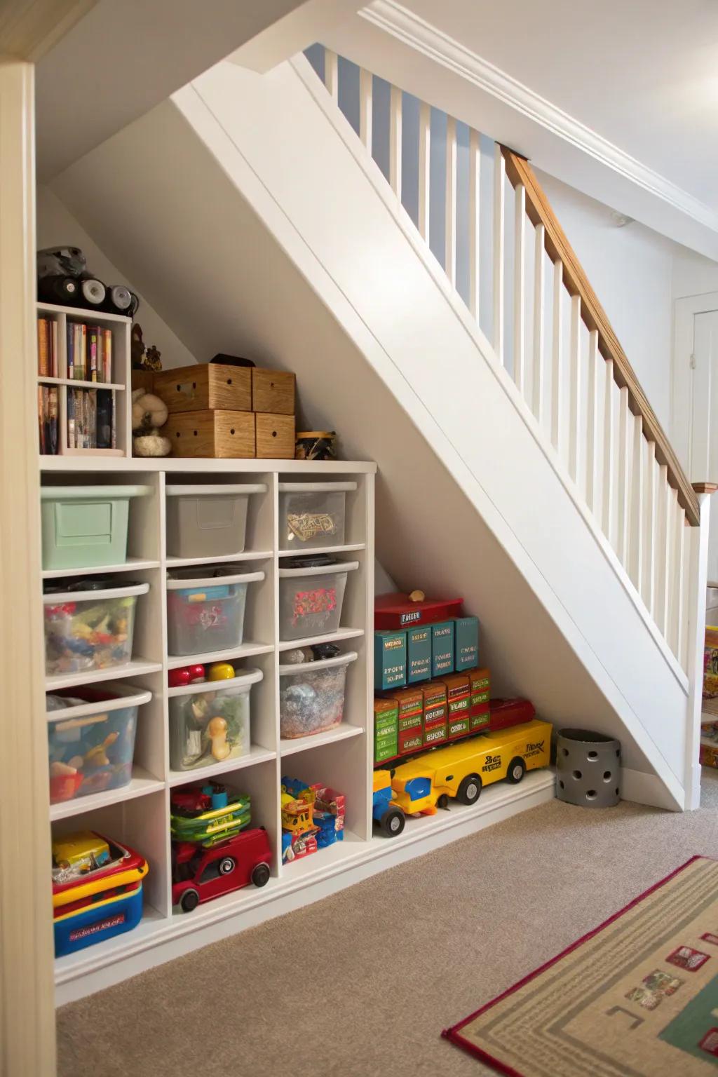 Transform clearance spaces into ingenious toy arrangement fields.
