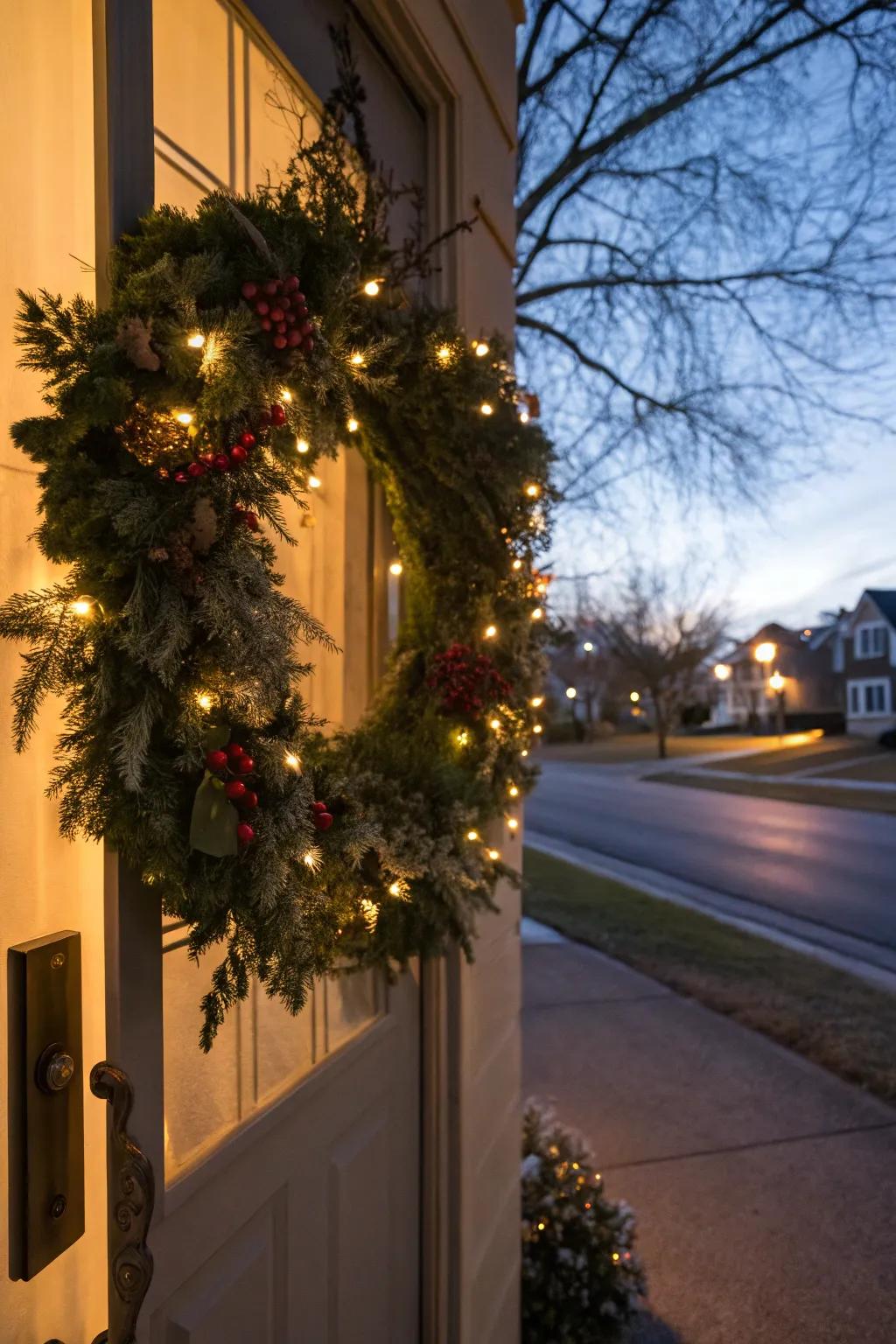 LEDs transform your wreath into a starlight display.