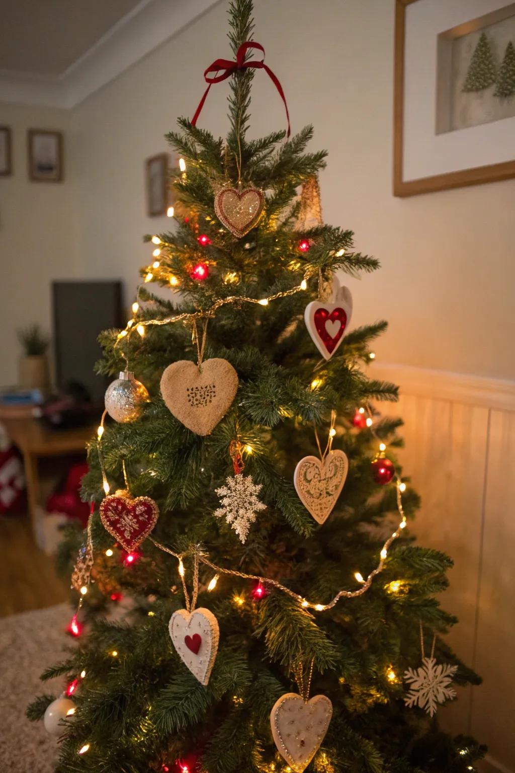 DIY ornaments add personal charm and creativity to your Valentine's tree.