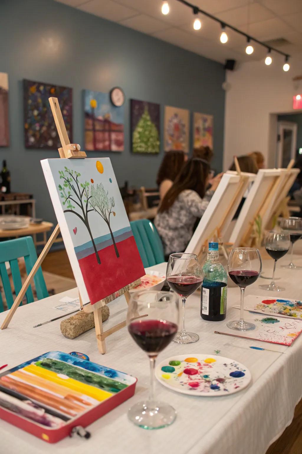 Unleash your inventiveness alongside a canvas and cocktail gathering.