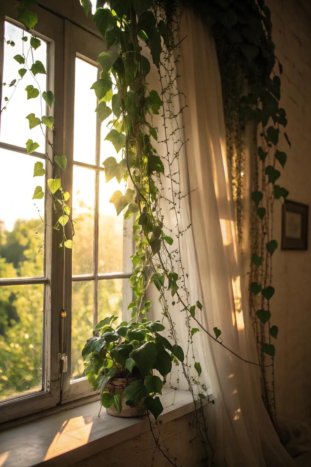 Filter illumination exquisitely through creeper-draped panes.
