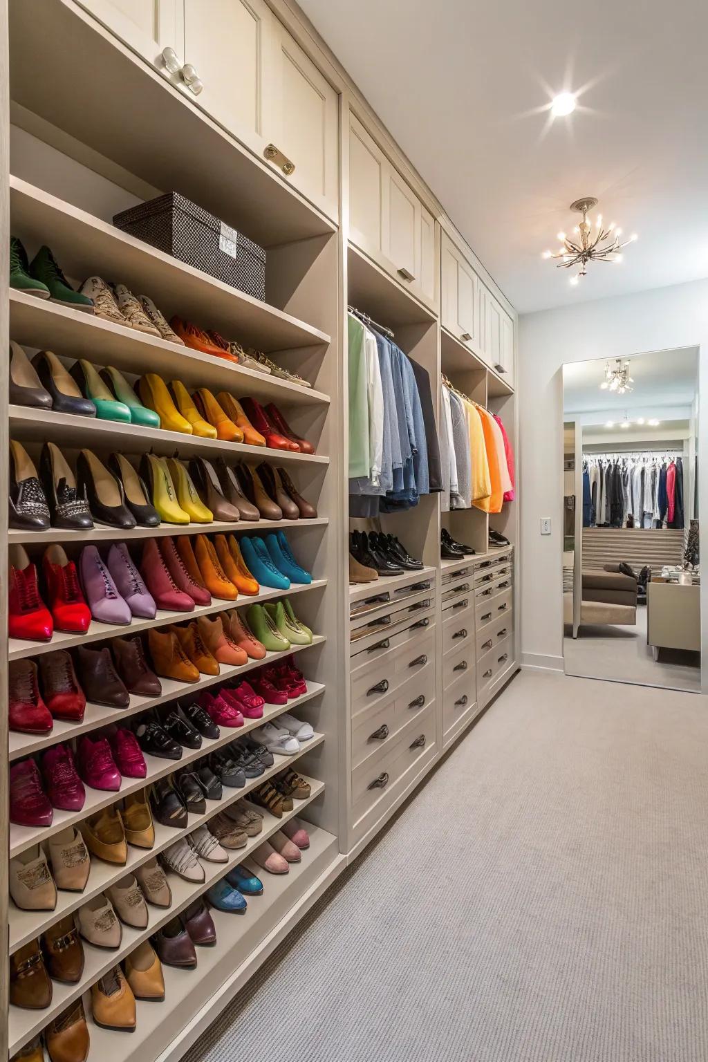 A special footwear space inside the area, spotlighting a structured assortment.