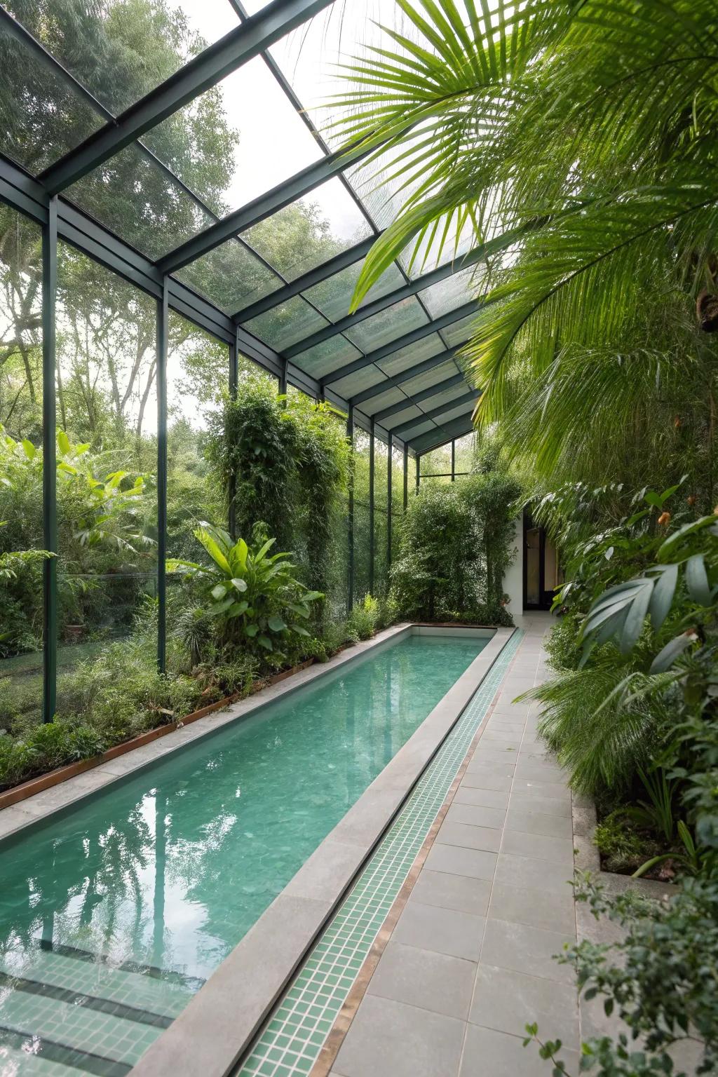 A secluded enclosure offers privacy and extends your swimming season.