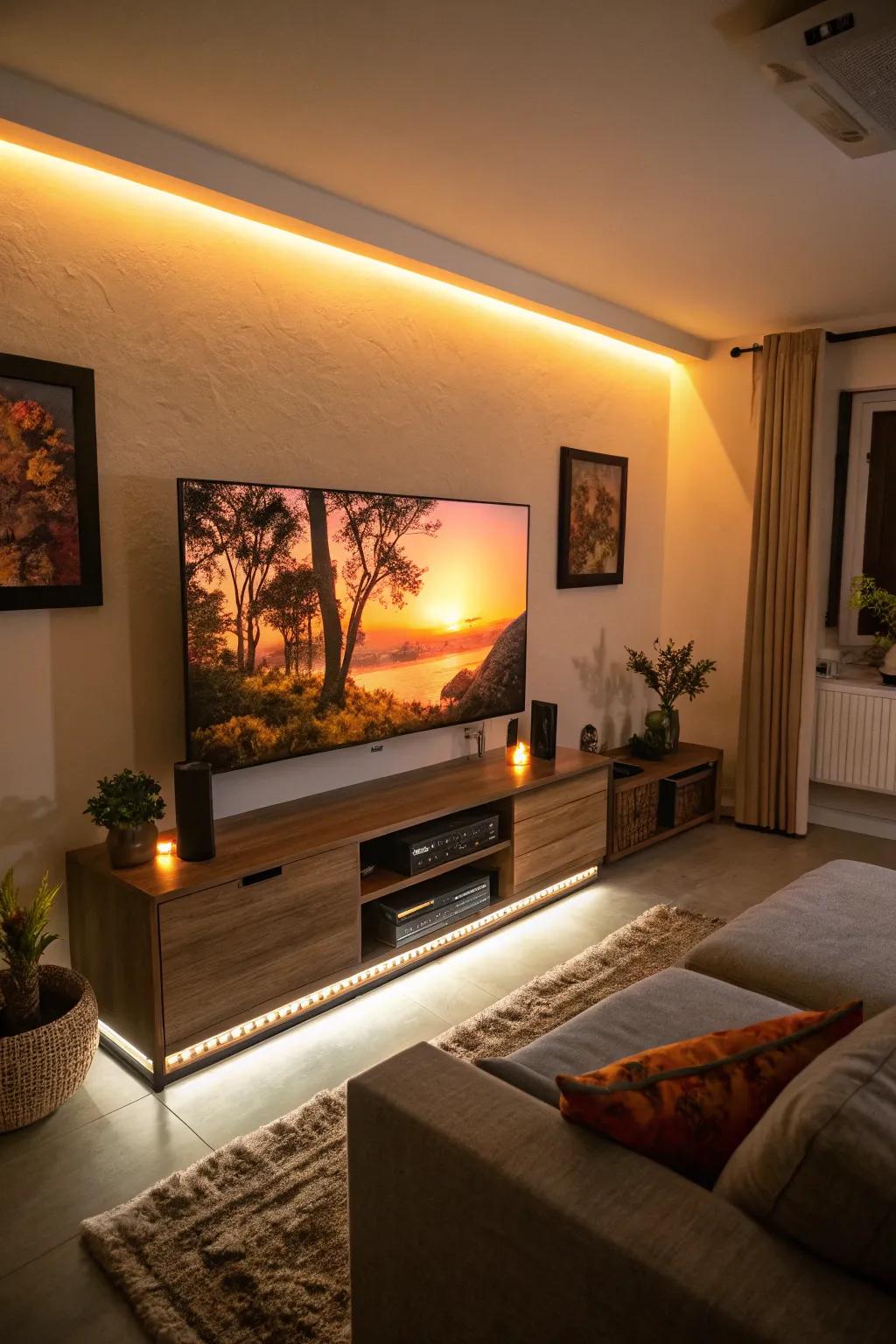 Backlighting can set the perfect mood around your TV.