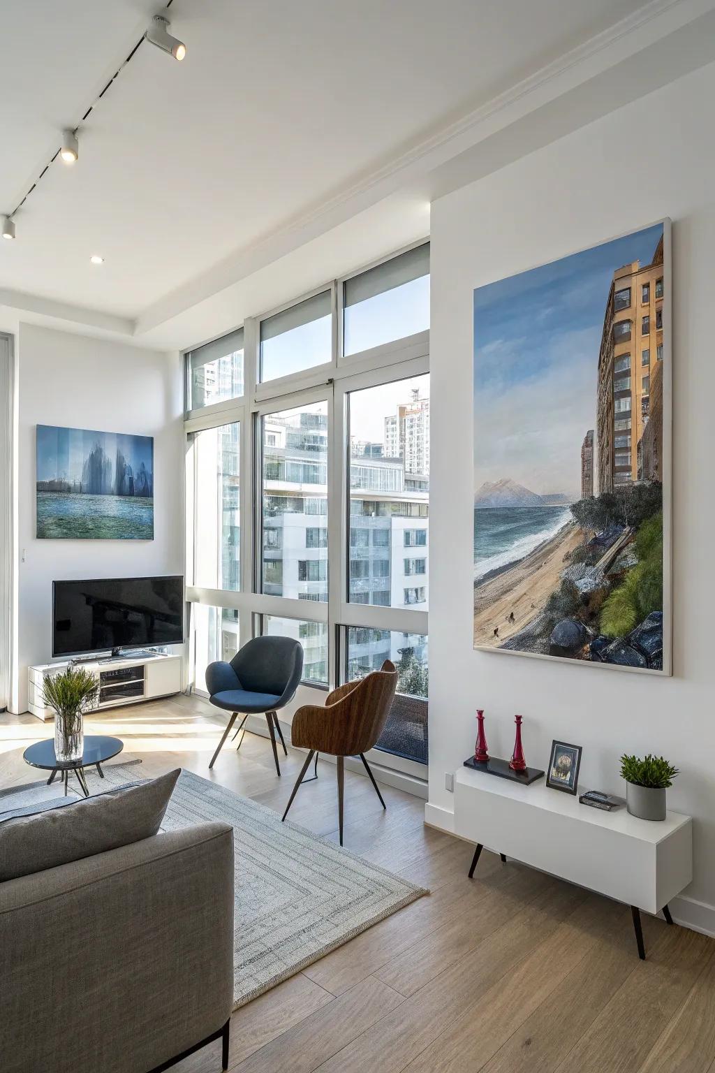 A artwork encompassing interactive components that generates a dynamic ambiance.