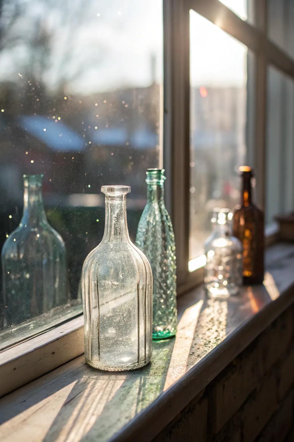 Diaphanous glassware appends style.