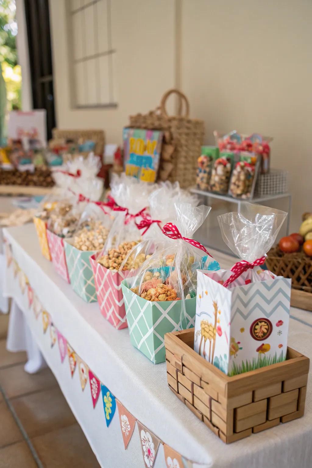 Thoughtful theme-based celebration gifts for attendees to take home, ensuring lasting memories.