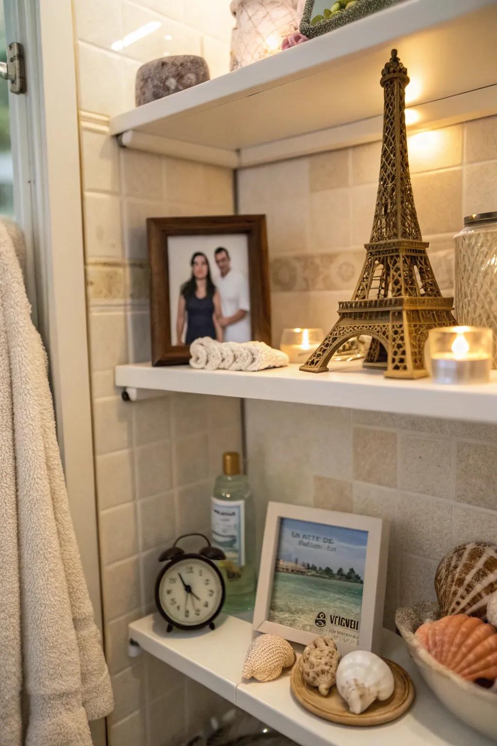 Personal keepsakes introduce warmth and character.