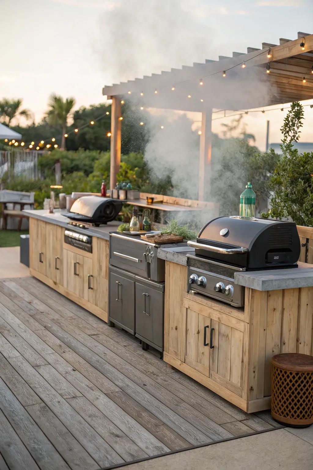 Expand your cooking repertoire with a multi-grill BBQ space.
