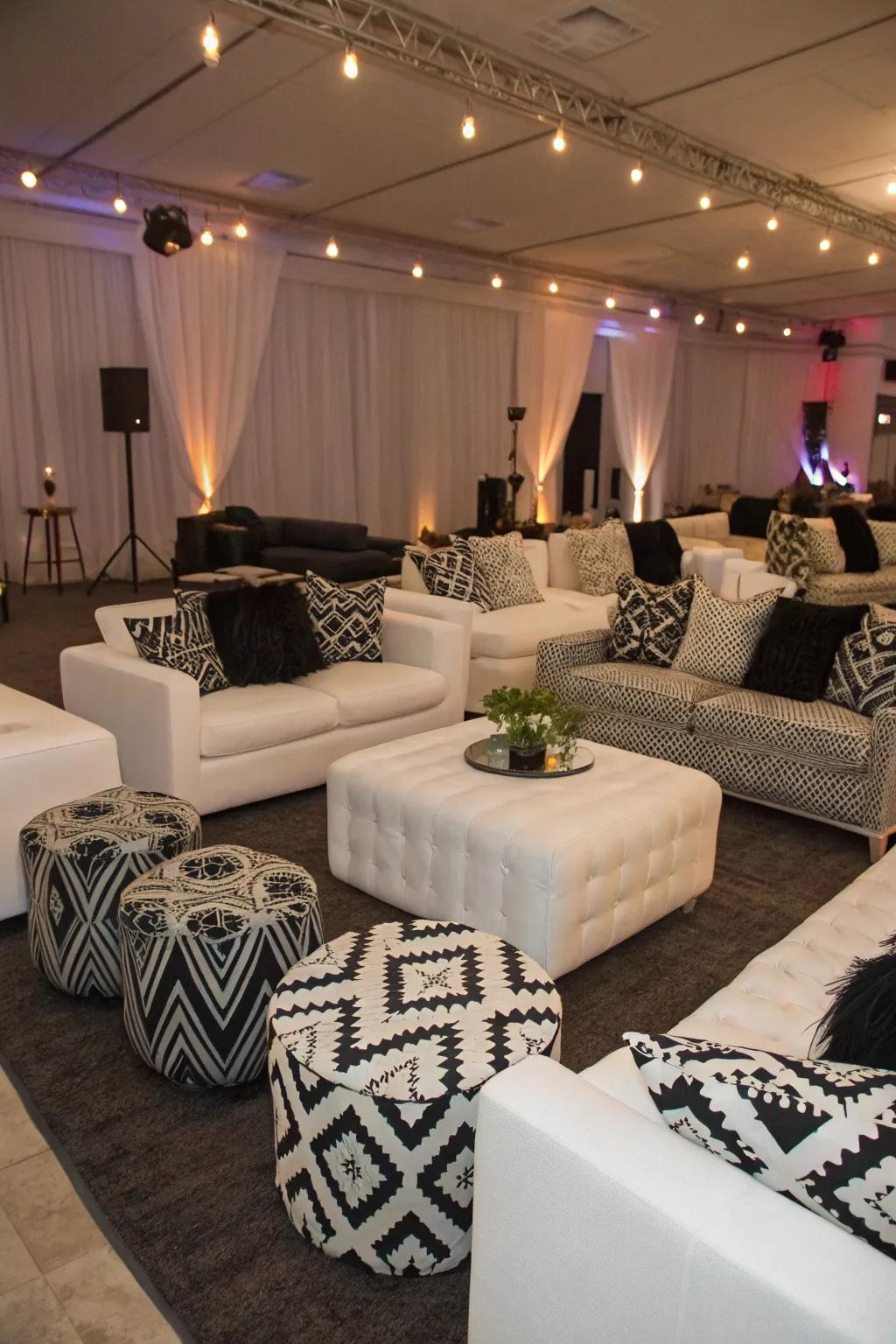 Cloths enhance comfort and style within your event aesthetic.