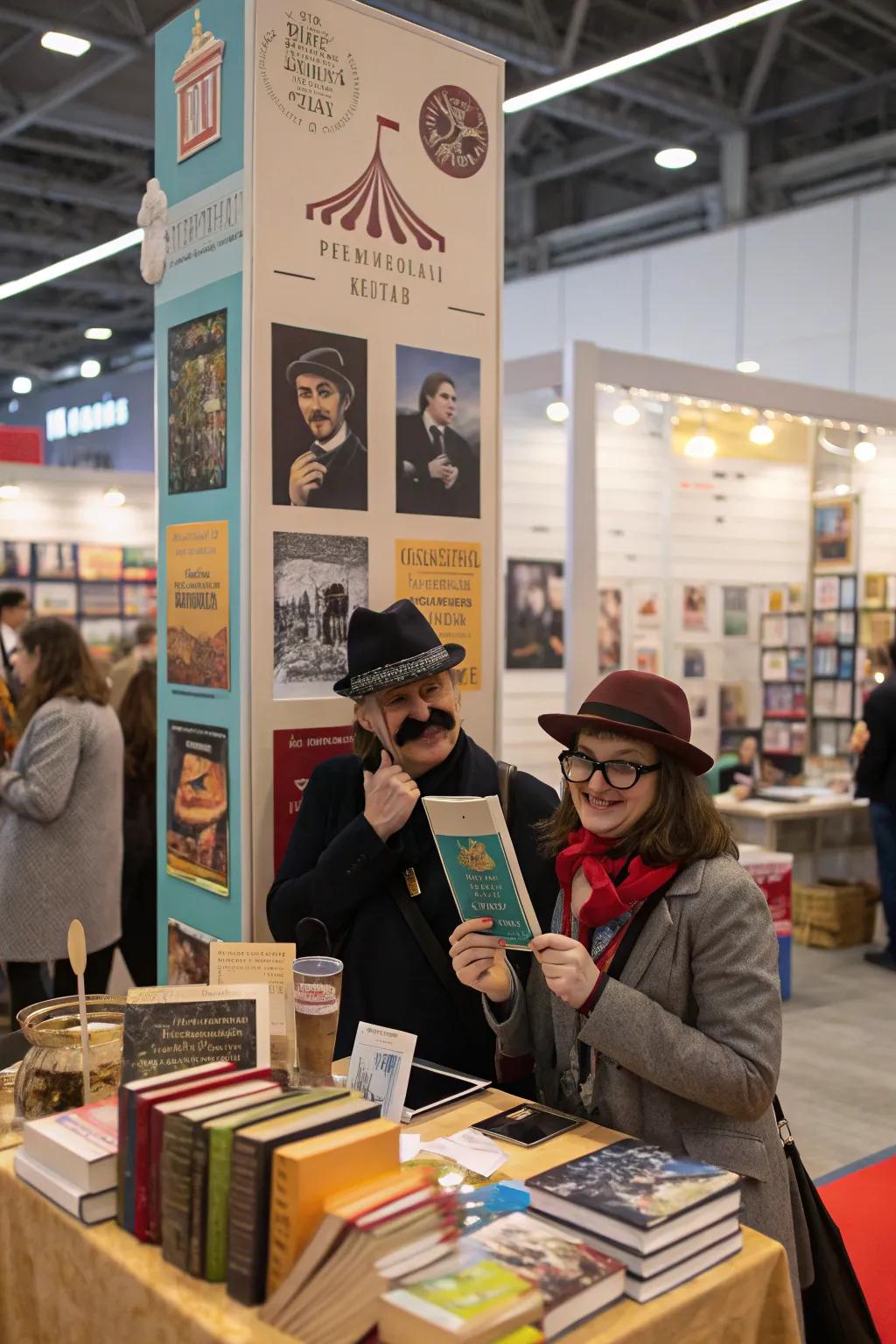Capture amusing memories at the photo stall themed around books.
