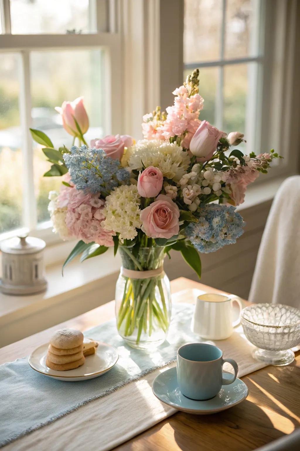 Spring arrangement celebrating new starts.