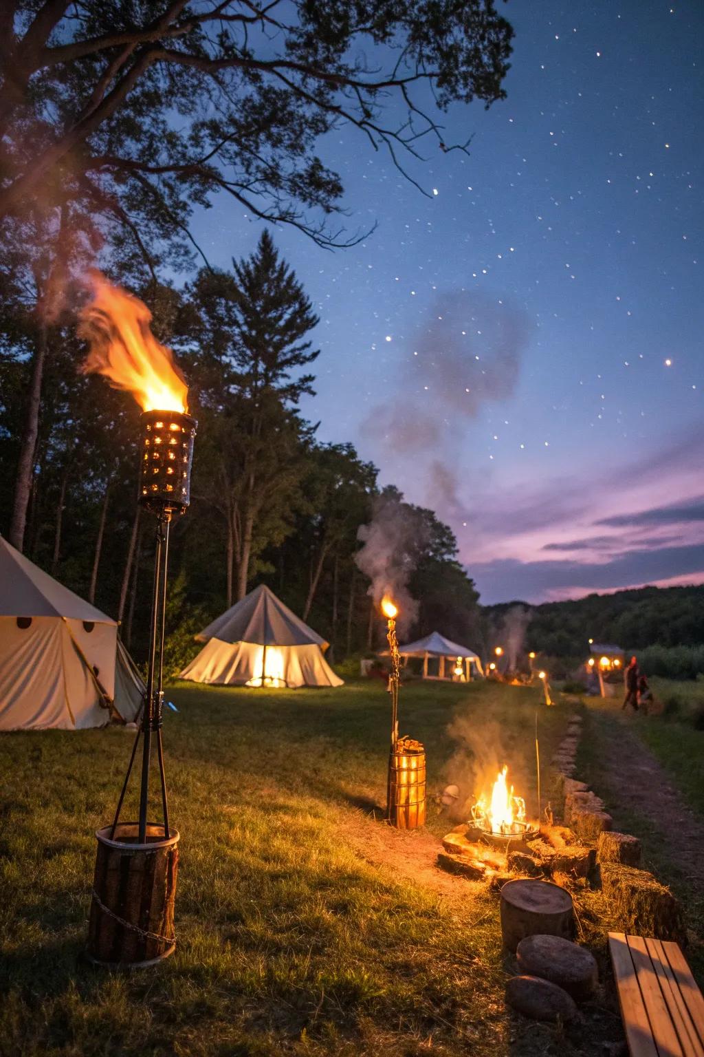Set the stage for revelry with tiki torches at your campsite.