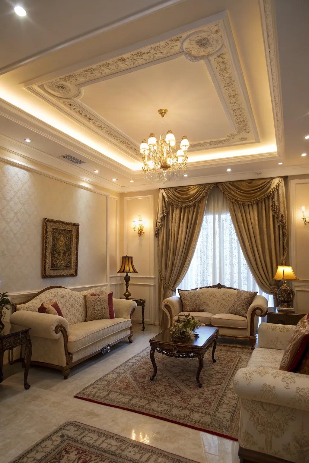 Ornate edging adds a touch of elegance.