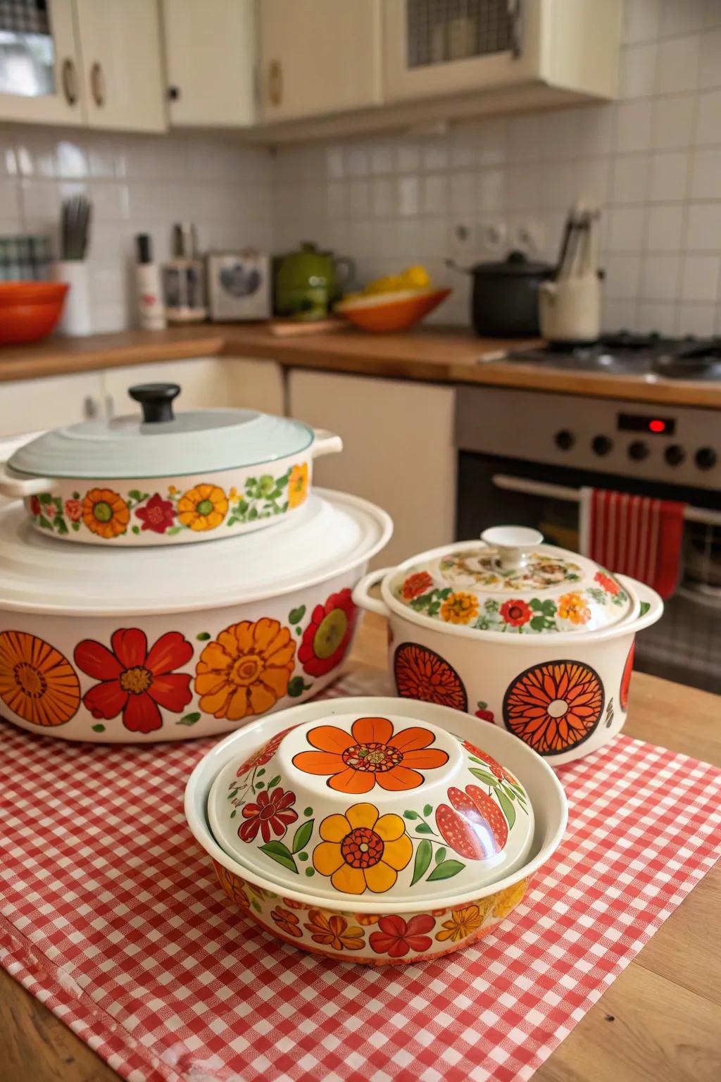 Relive times gone by using retro-inspired ceramic designs.