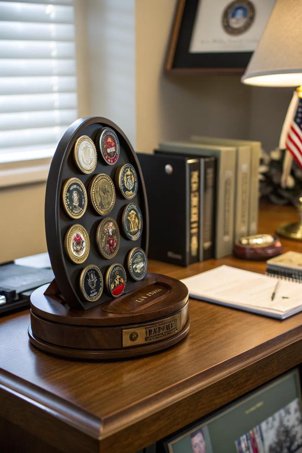 Rotating displays allow for a dynamic view of your collection.