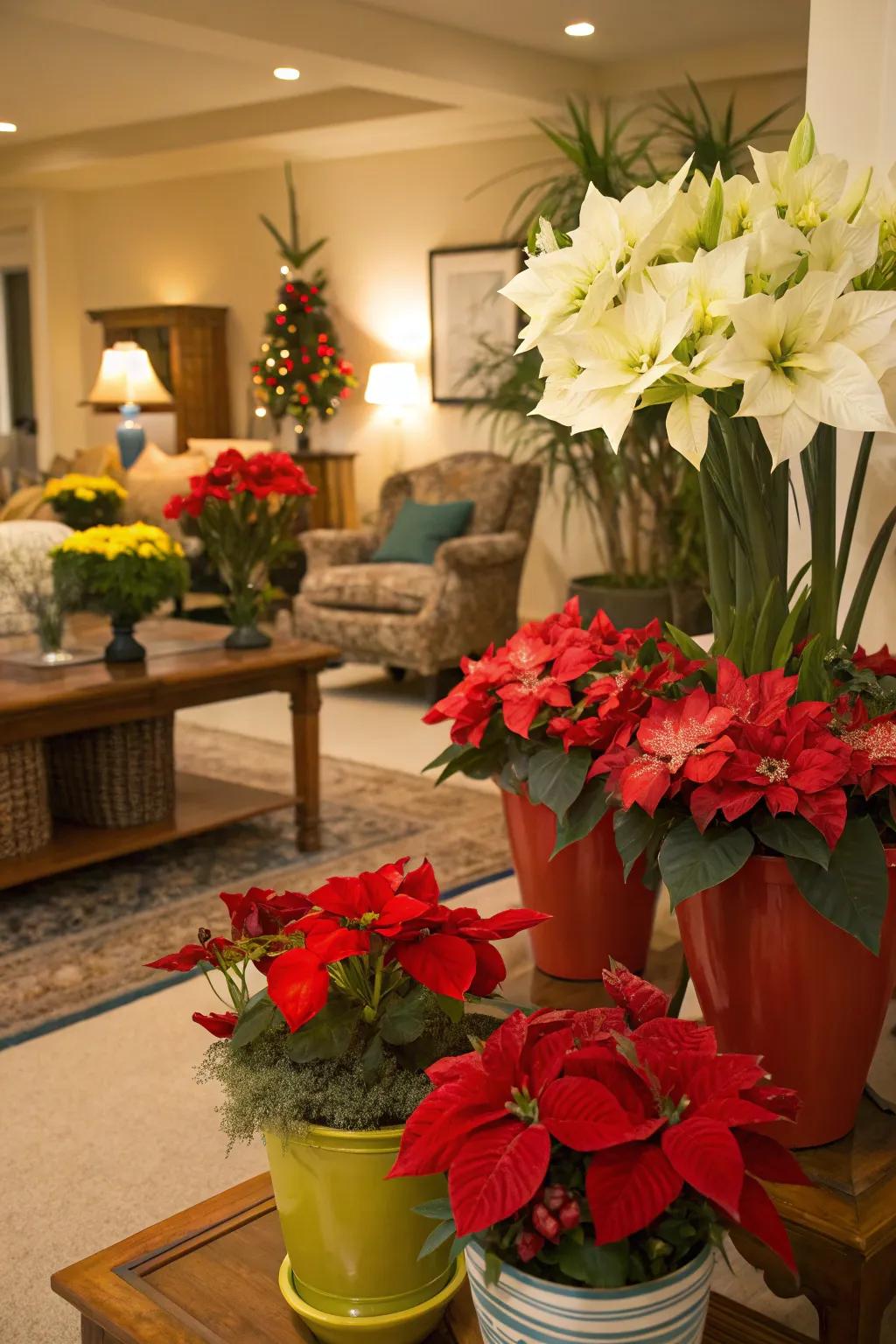 Seasonal blooms brighten up any space with festive color.