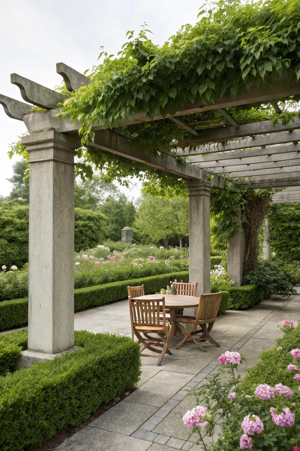 Stone-like pergolas: A frame for the sky.