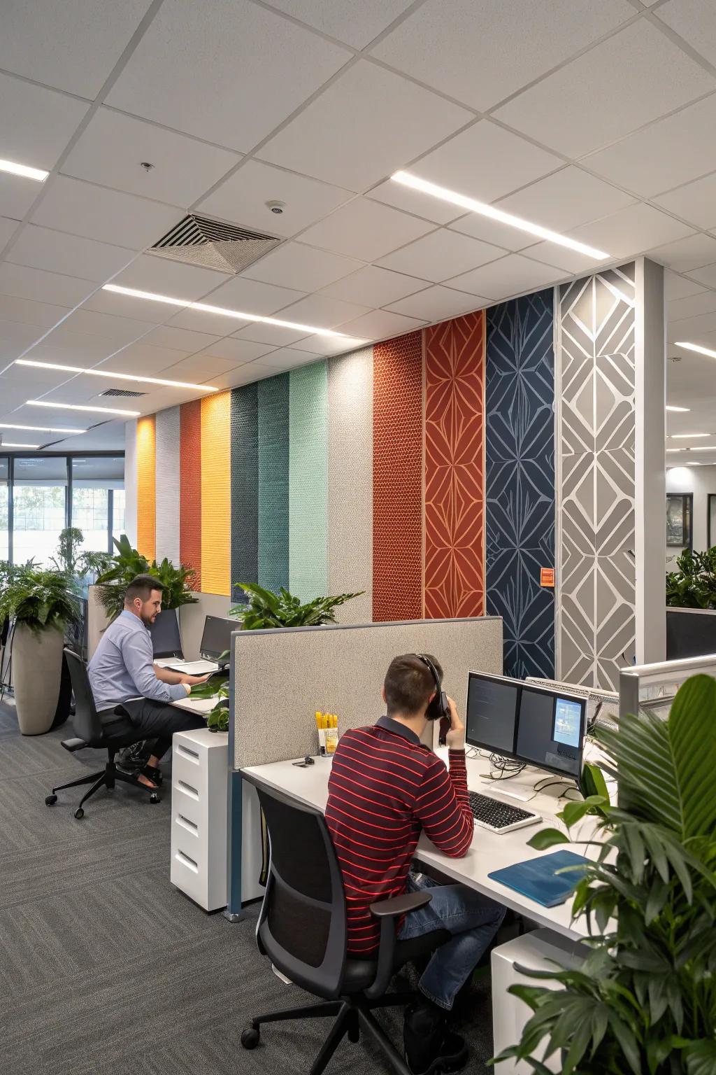 Office space with sound solutions for a quieter environment.