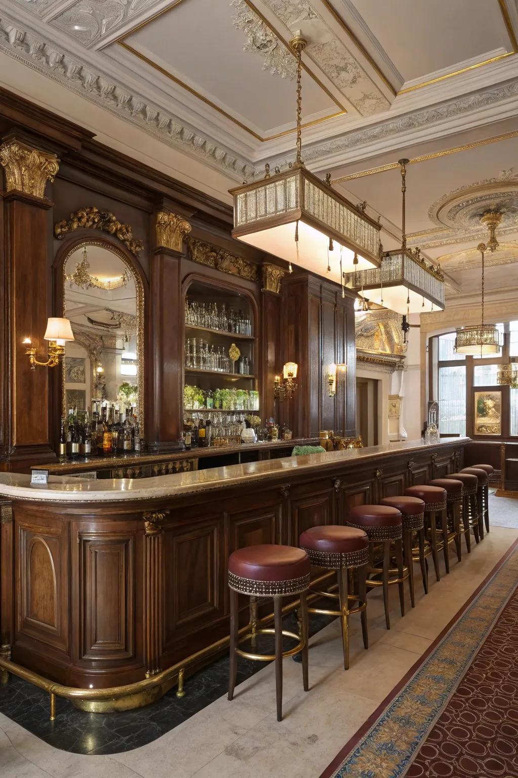 Classy era vibe adds classic elegance to your bar.