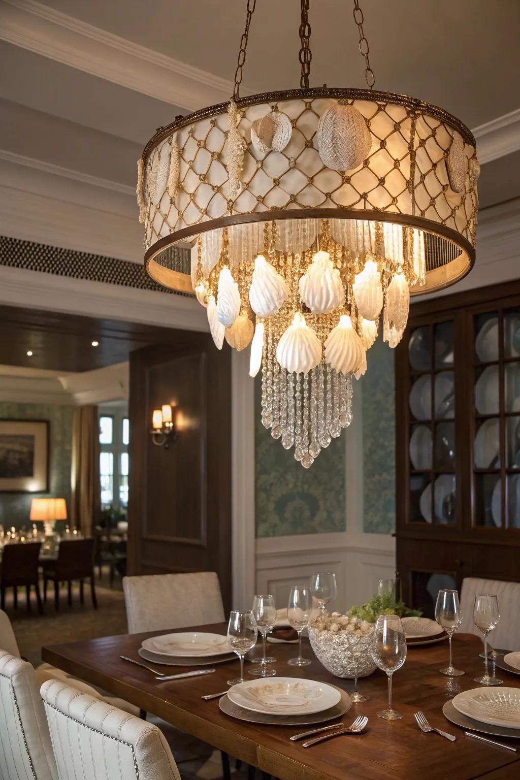 A ceiling light that captures the beauty of the sea.