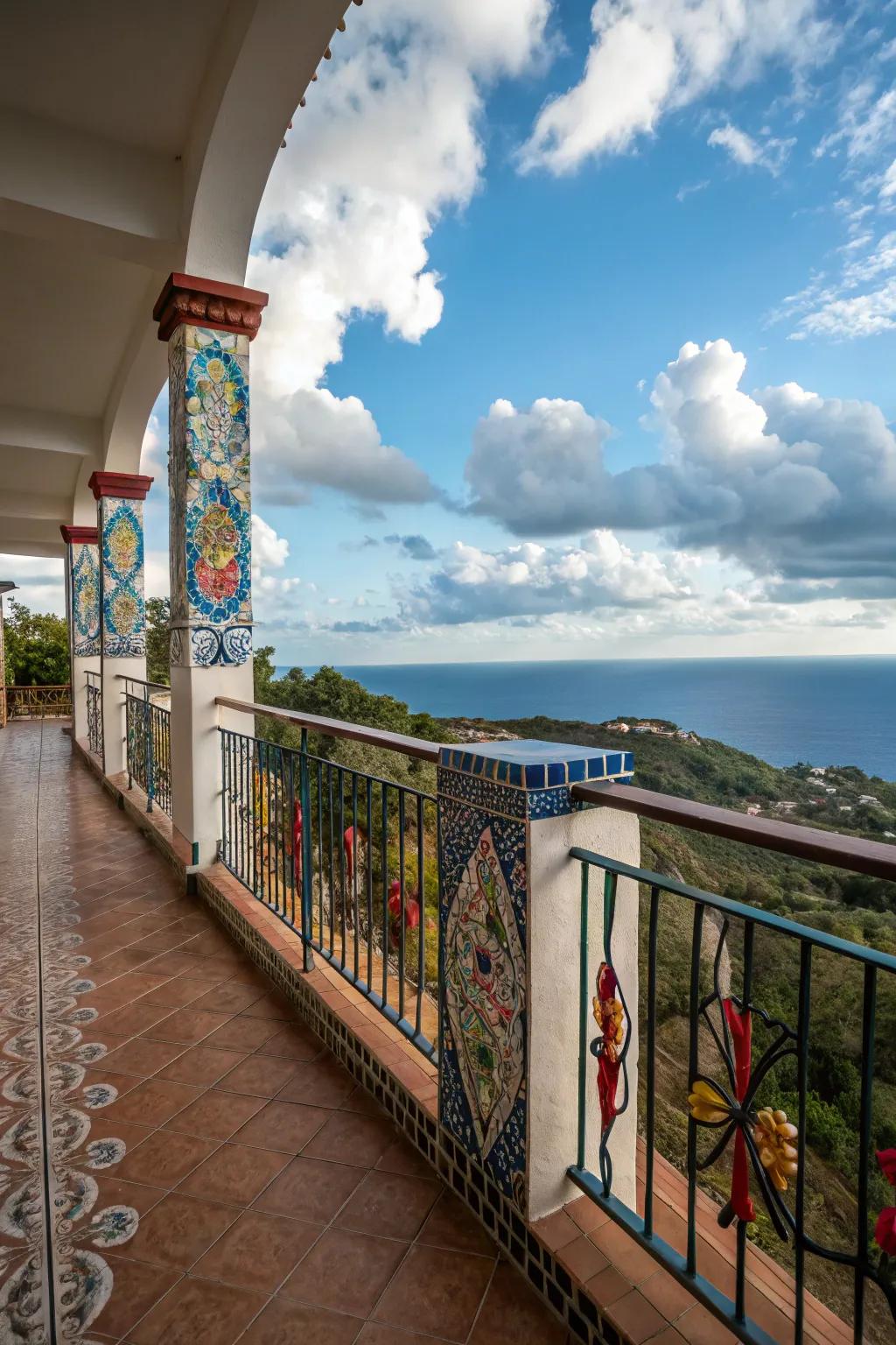 Mosaic accents add a creative touch.