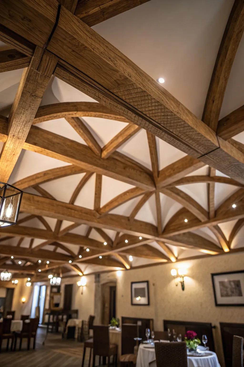 Artistic beam placements grant a unique feel across each ceiling.