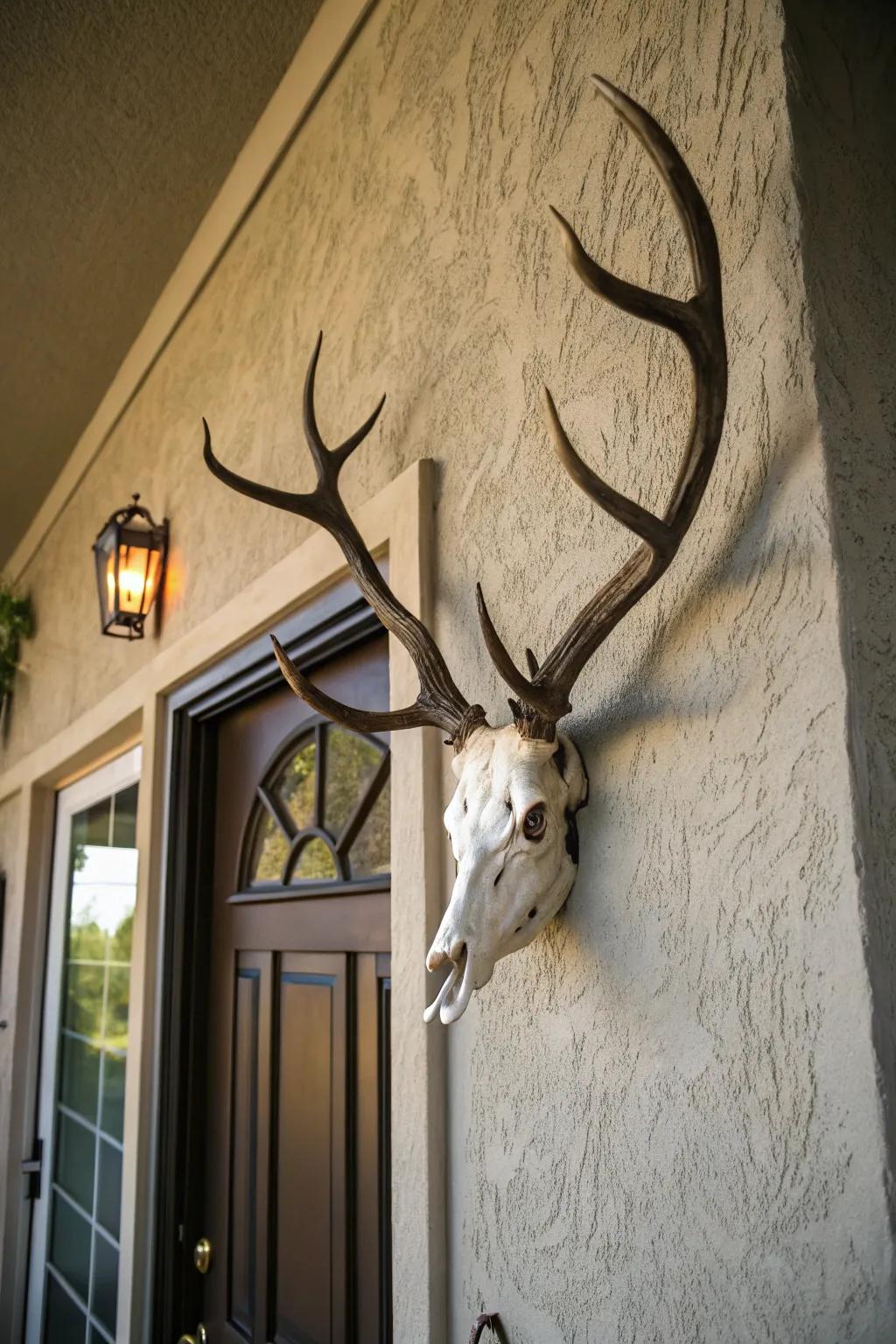Artistic antler arrangements produce a dynamic and sculptural consequence.