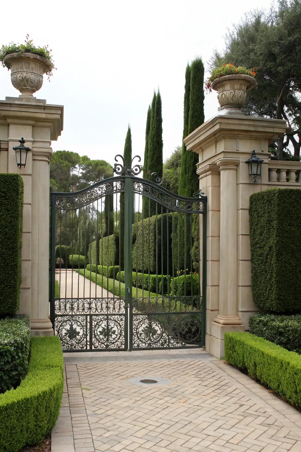A gated entrance guarantees security and peace of mind.