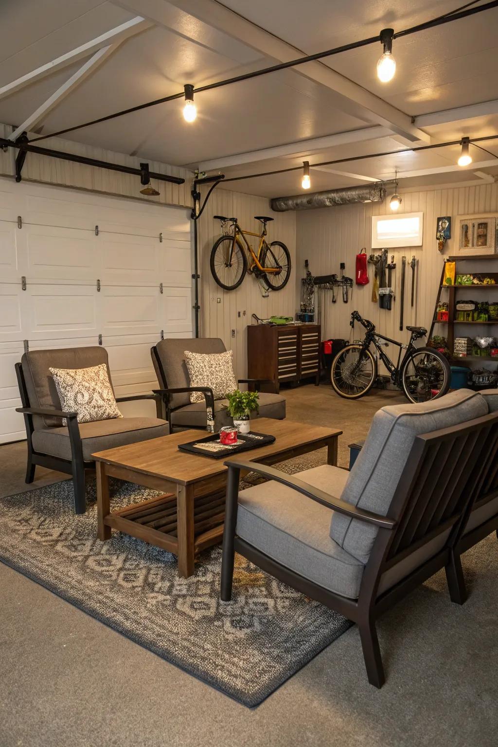 A lounge turns your garage into a retreat.