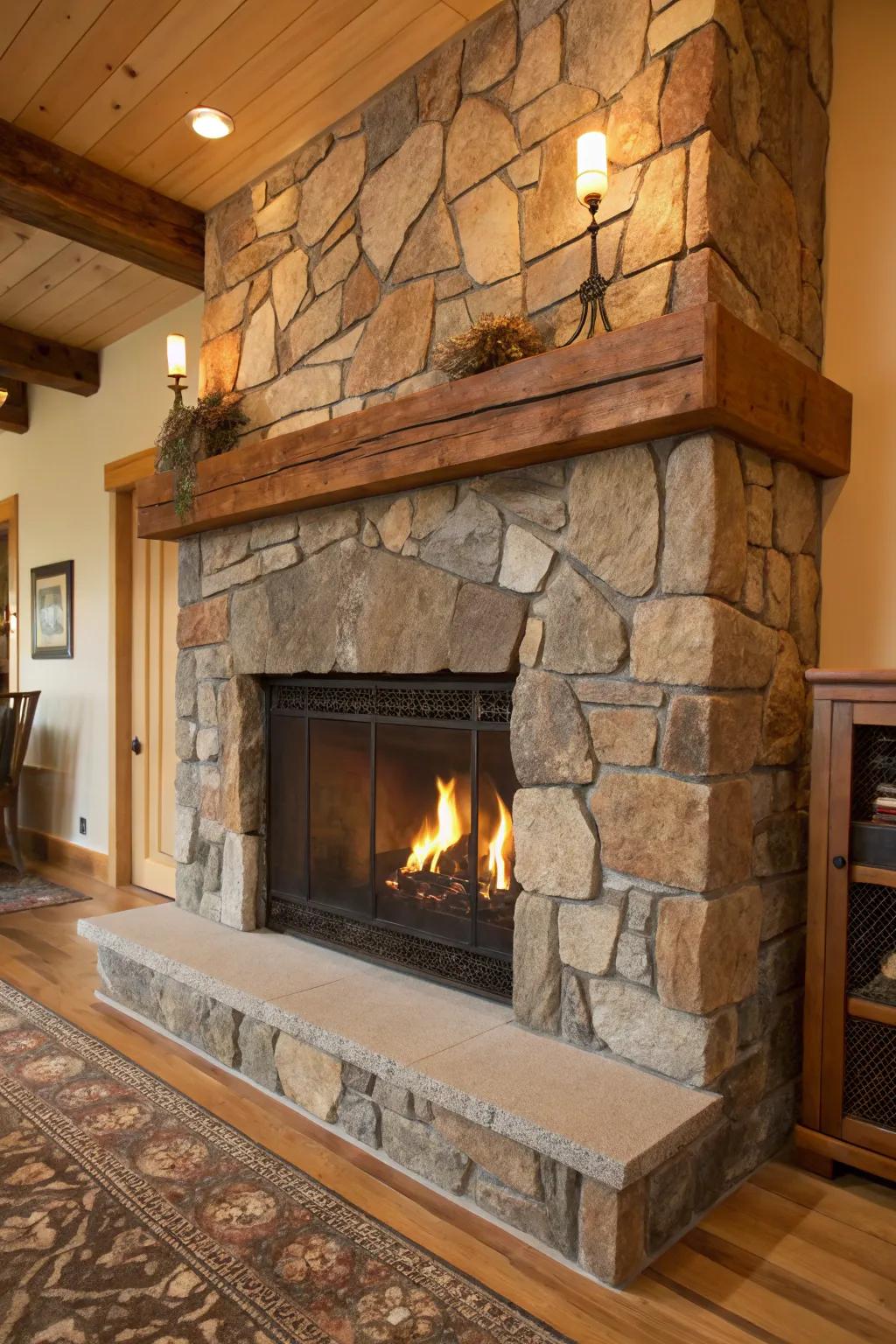 Transfer the outdoors indoors using inherent stone.