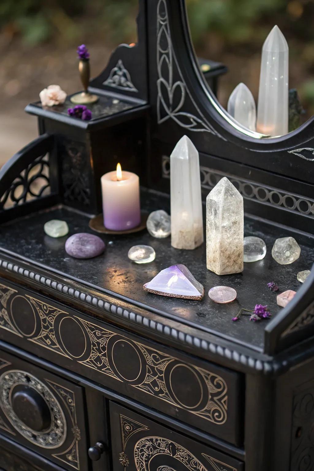 Crystals inject beauty and positive energy into your dressing table.