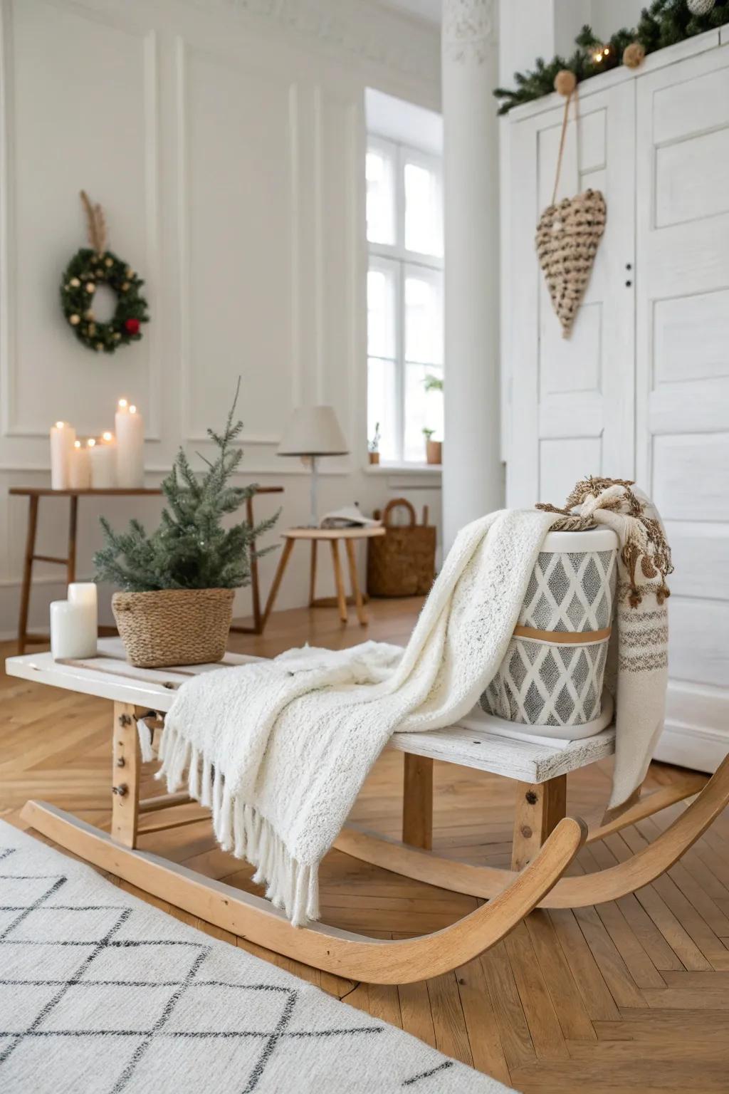 A tranquil sled enhanced with Scandinavian-inspired décor