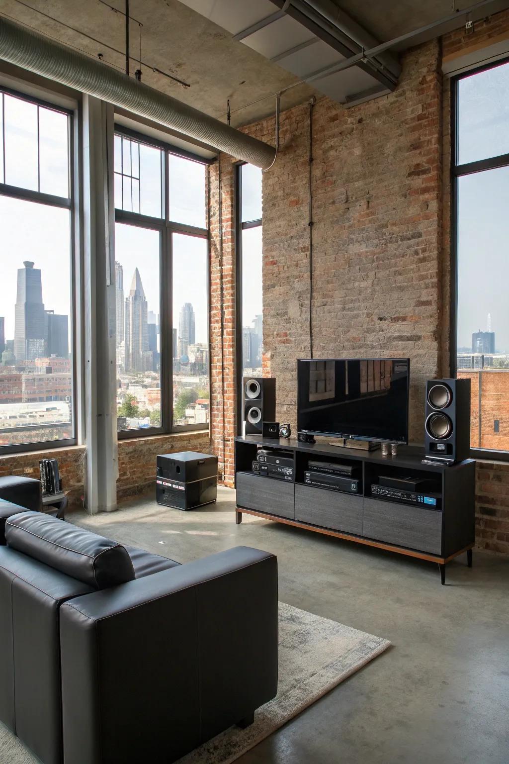 Modern electronics harmonize perfectly with industrial decor.