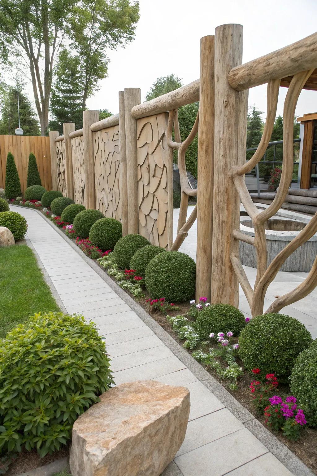 Carved schemes append a distinctive and artistic dimension to enclosures.