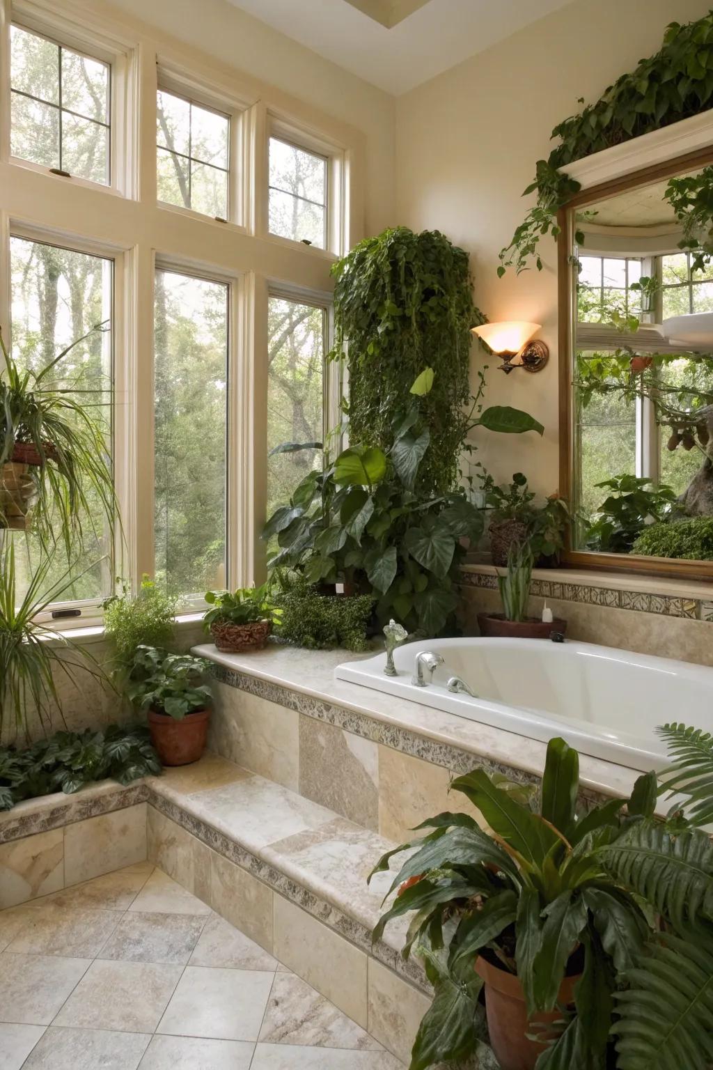 Vegetation breathes-out lifestyle towards such primary bath generating refreshing oasis.