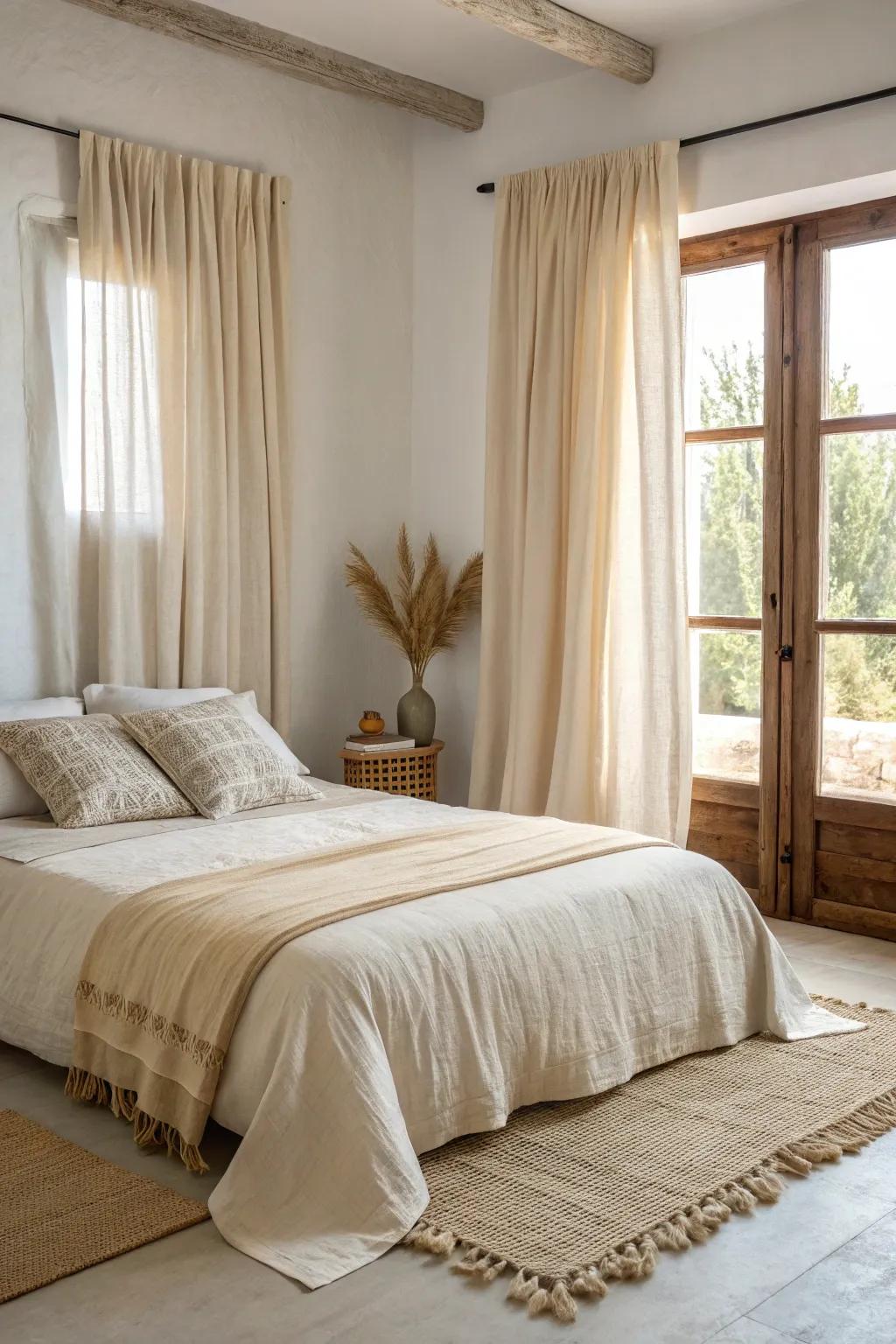 Feel how soft fabrics enhance comfort and serenity.