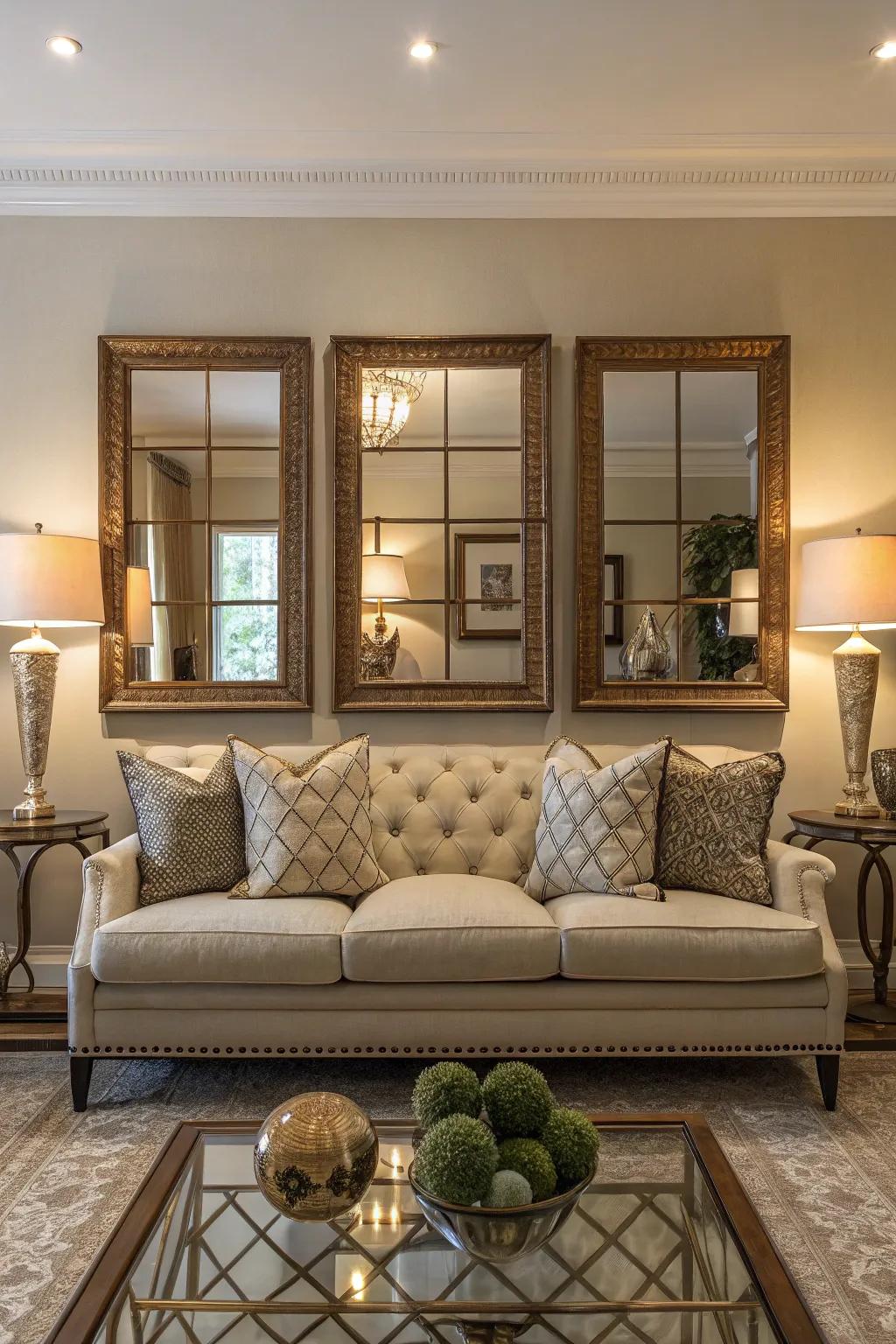 Double reflectors create a harmonious and balanced look.