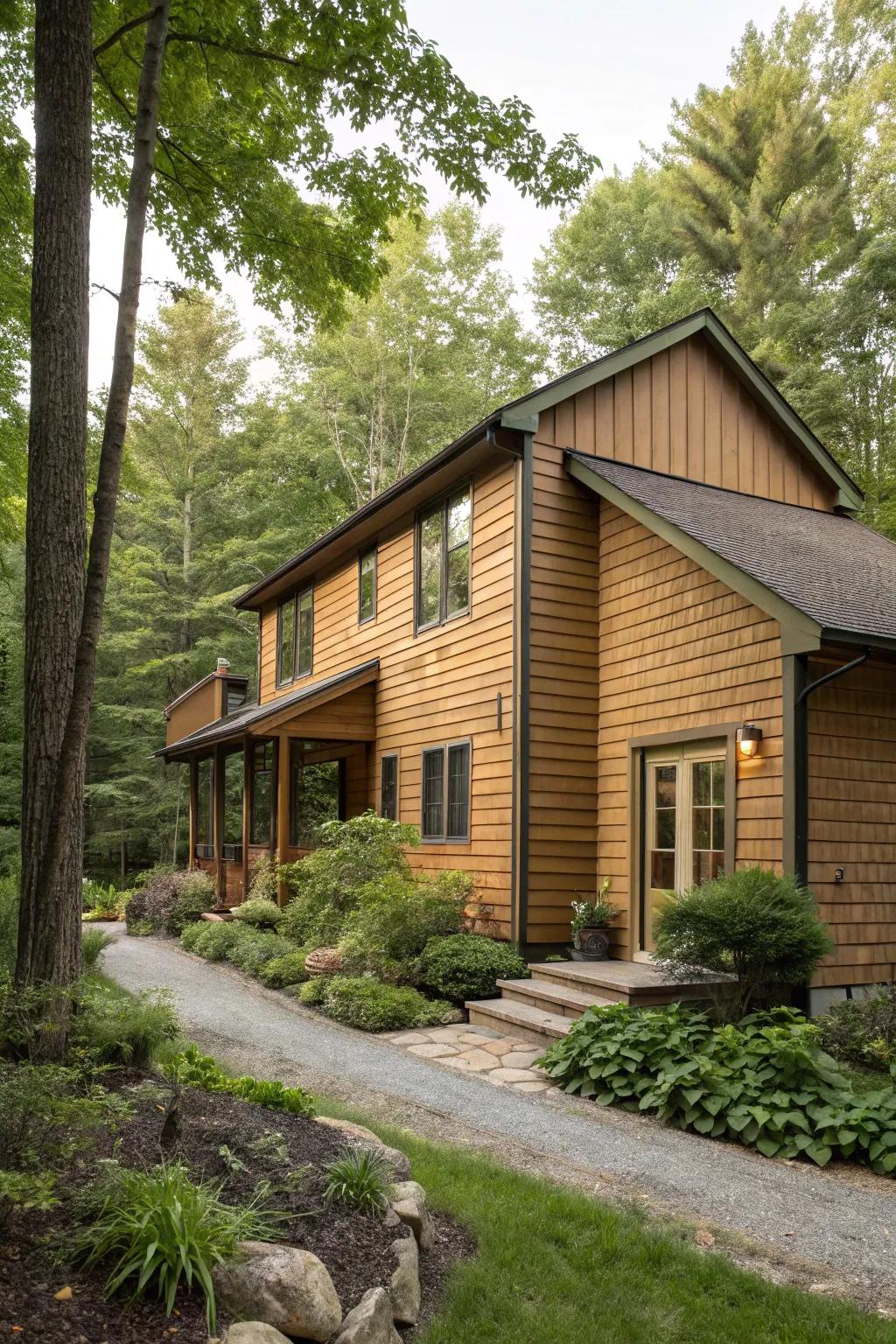 Harmonious integration with nature through vertical cladding