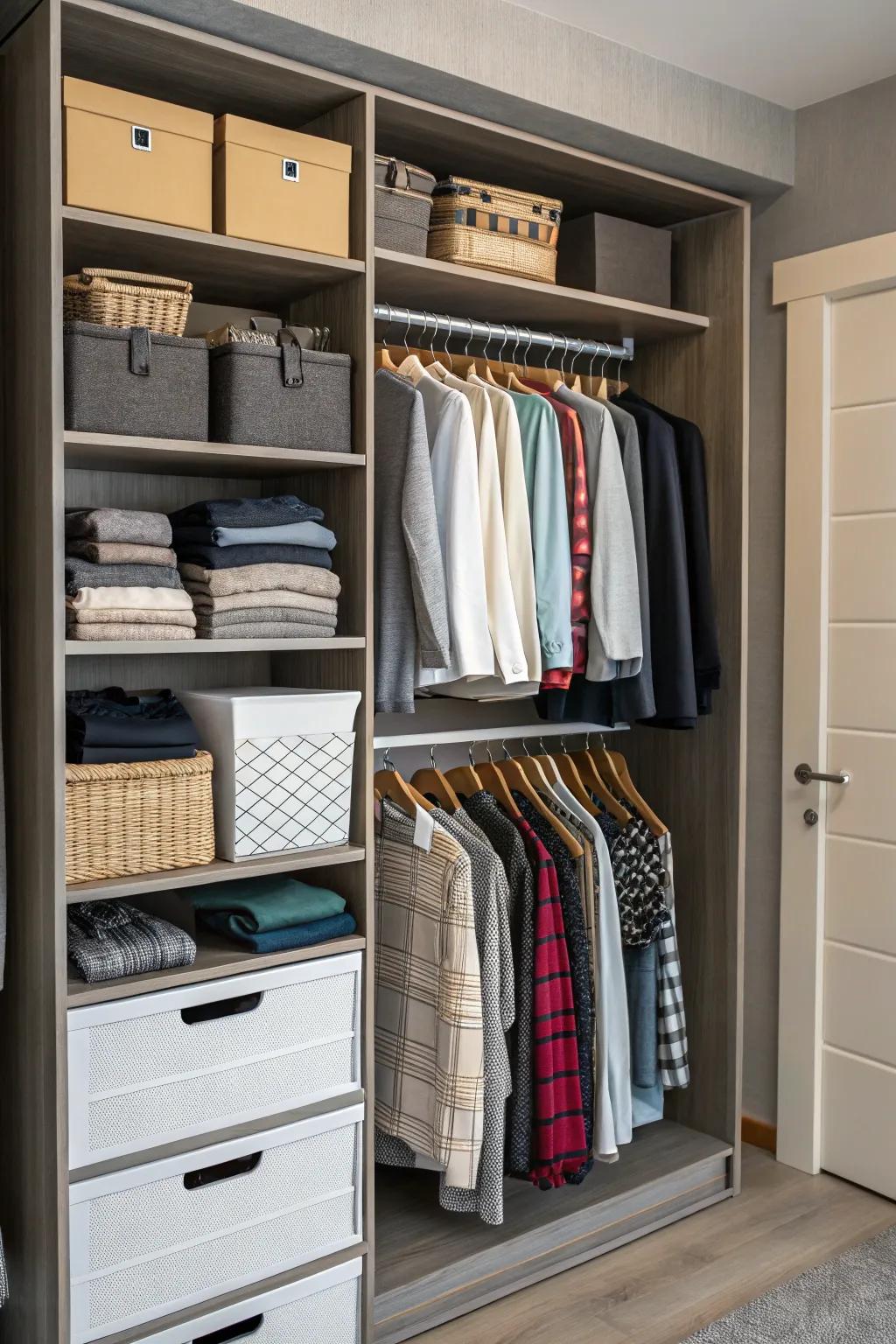 Original arrangement of items within the closet
